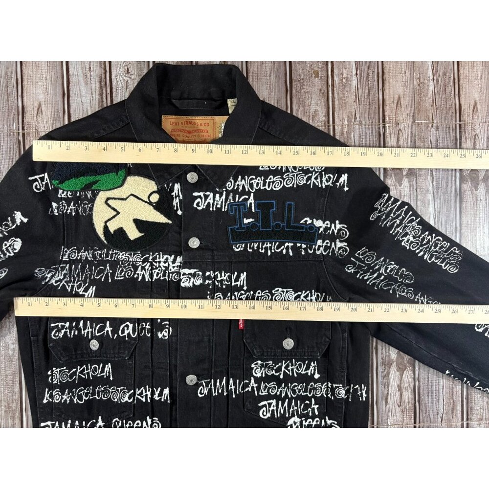 Levi's x DENIM TEARS Stussy Our Legacy Paint Patch Jacket sz S color Black - Picture 10 of 10